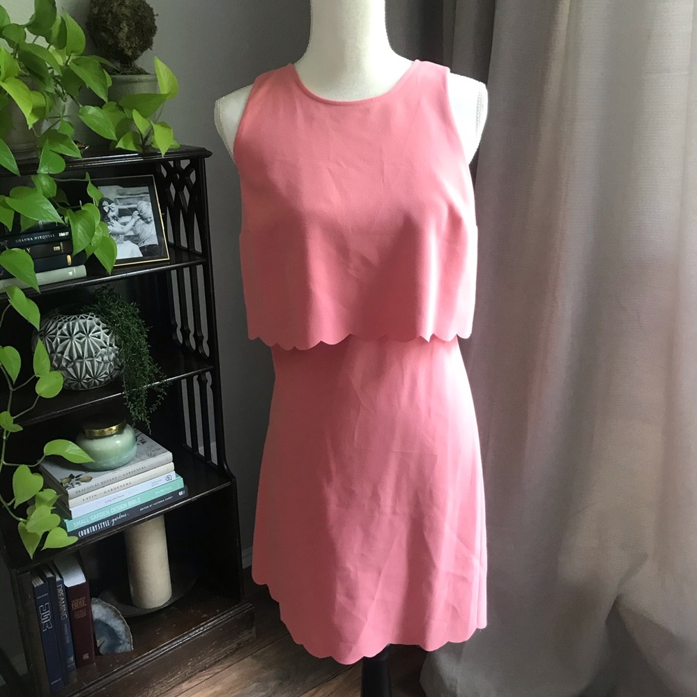 LOFT Salmon colored flutter dress